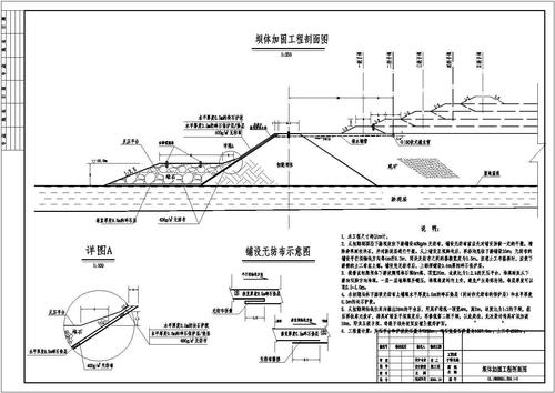 某尾矿坝坝体排水系统工程结构布置施工图